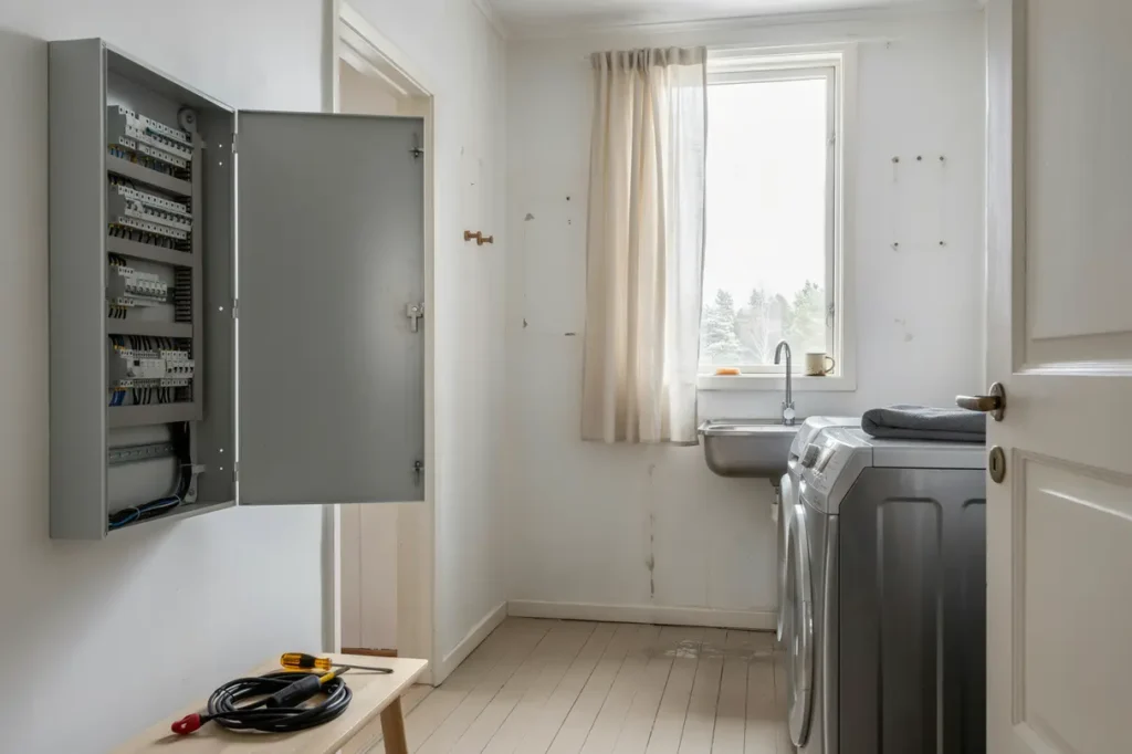 fels kning och uppgradering av elsystem i villa i rudboda